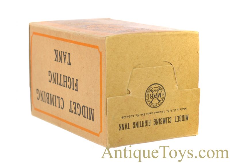 Marx ca. 1950’s Lithographed Tin Clockwork Windup Rubber Tread #5 “Midget Climbing Fighting Tank” with Box <FONT COLOR="ff000 ">*SOLD*</font> - Image 10