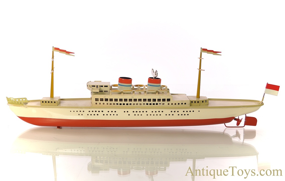 Arnold No. 2090 German Tin Clockwork Windup Ocean Liner for