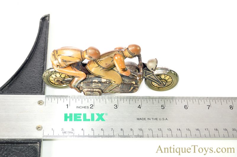 C.K.O Kellerman ca. 1930's #MR-343 German Tin Lithographed Windup Dual Rider Motorcycle for Sale <FONT COLOR="ff000 ">*SOLD*</font> - Image 9