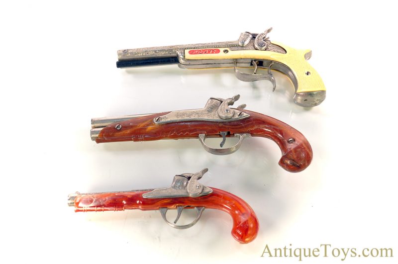 Hubley ca. 1950's-1960's Flintlock Cap Pistol Set of 3 <FONT COLOR="ff000 ">*SOLD*</font>