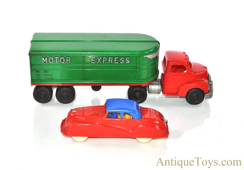Hubley Kiddie Toy Motor Express #352 Plastic Semi Tractor Trailer Truck for Sale