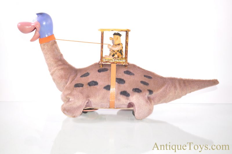Marx ca. 1960’s Lithographed Tin “Fred on Dino” Flintstones Battery Operated Toy <FONT COLOR="ff000 ">*SOLD*</font> - Image 2