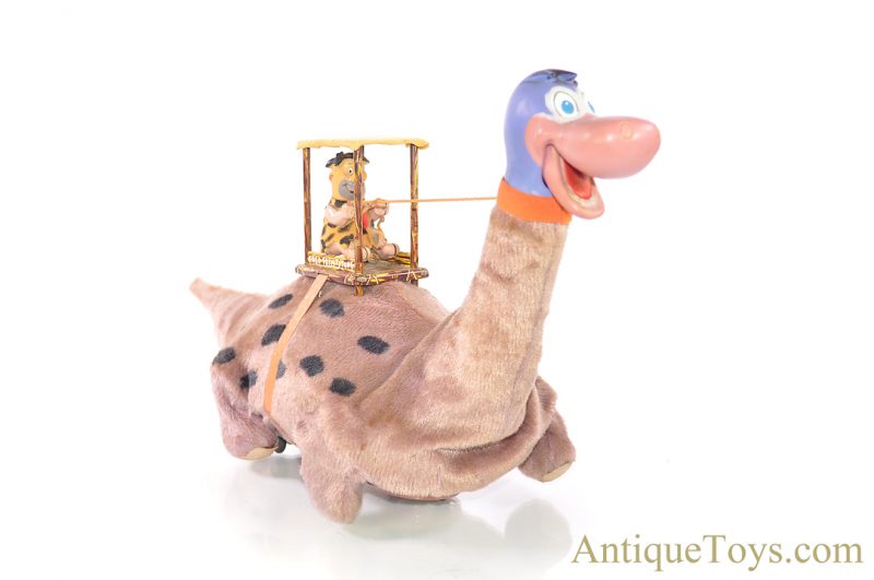 Marx ca. 1960’s Lithographed Tin “Fred on Dino” Flintstones Battery Operated Toy <FONT COLOR="ff000 ">*SOLD*</font> - Image 3