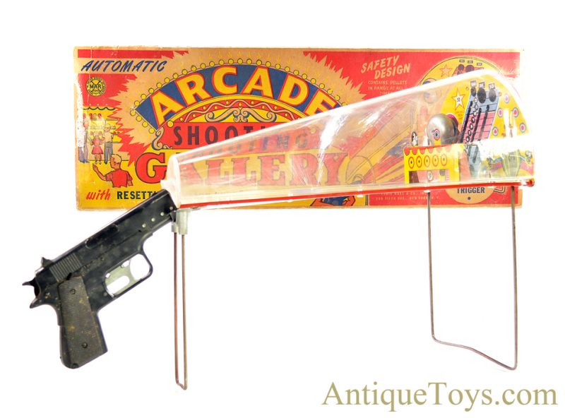 Marx ca. 1960’s Lithographed Tin “Automatic Arcade Shooting Gallery” with Box for Sale <FONT COLOR="ff000 ">*SOLD*</font>