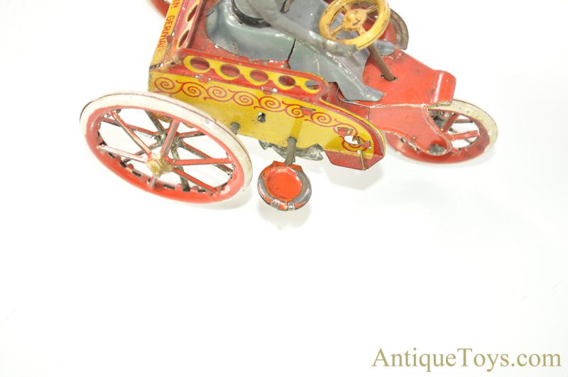 Walter Stock Pre-War Lithographed Windup Tin Penny Toy Woman in Car for Sale - Image 8