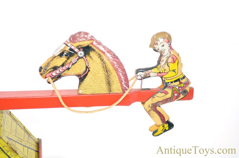 Walt Reach Toys by Courtland Rocking R Ranch Tin Lithographed Windup Teeter Totter Toy for Sale <FONT COLOR="ff000 ">*SOLD*</font> - Image 5