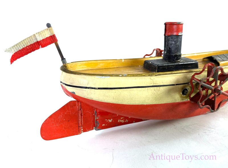 Ubelacker ca. 1900 Paddlewheeler tin boat with Figurehead <FONT COLOR="ff000 ">*SOLD*</font> - Image 5