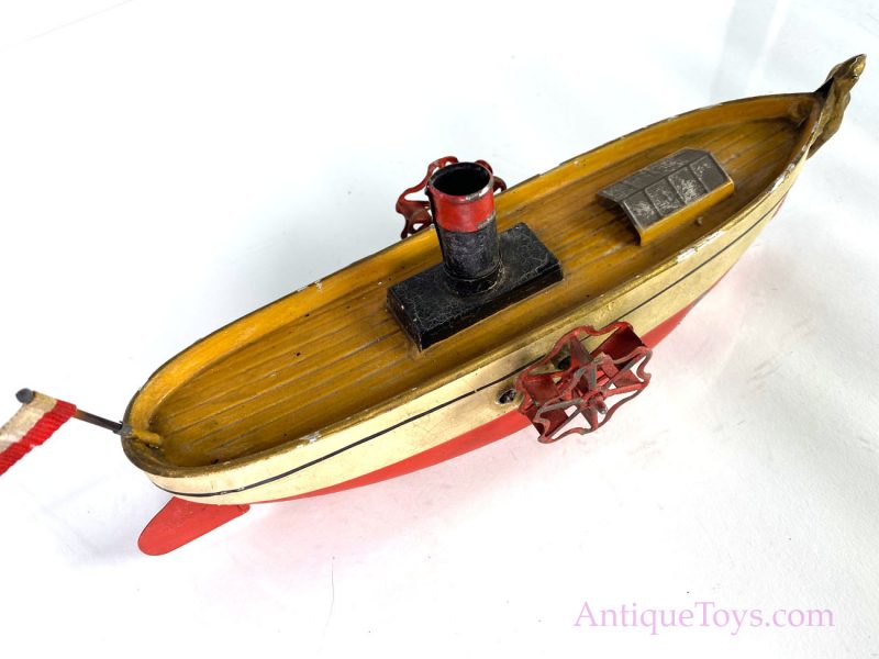 Ubelacker ca. 1900 Paddlewheeler tin boat with Figurehead <FONT COLOR="ff000 ">*SOLD*</font> - Image 6