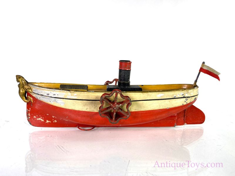 Ubelacker ca. 1900 Paddlewheeler tin boat with Figurehead <FONT COLOR="ff000 ">*SOLD*</font> - Image 7