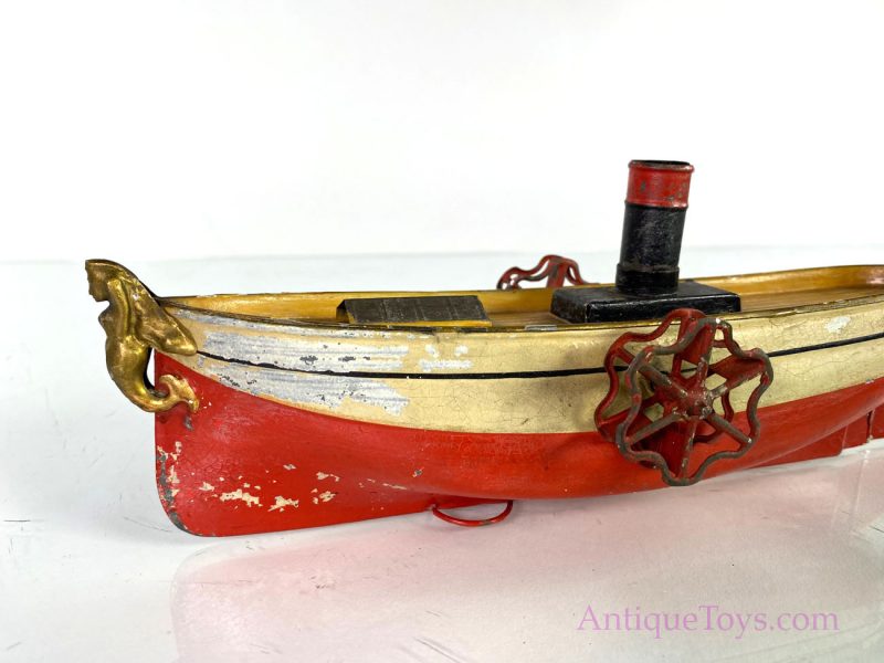 Ubelacker ca. 1900 Paddlewheeler tin boat with Figurehead <FONT COLOR="ff000 ">*SOLD*</font> - Image 8