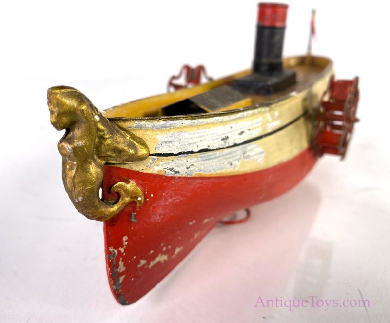 Ubelacker ca. 1900 Paddlewheeler tin boat with Figurehead <FONT COLOR="ff000 ">*SOLD*</font> - Image 10