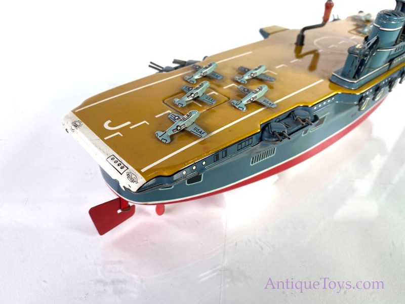 Marusan San Kosuge Tin Lithographed Aircraft Carrier Windup Toy <FONT COLOR="ff000 ">*SOLD*</font> - Image 7