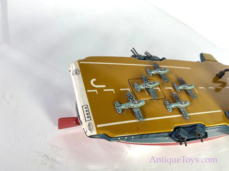 Marusan San Kosuge Tin Lithographed Aircraft Carrier Windup Toy <FONT COLOR="ff000 ">*SOLD*</font> - Image 6