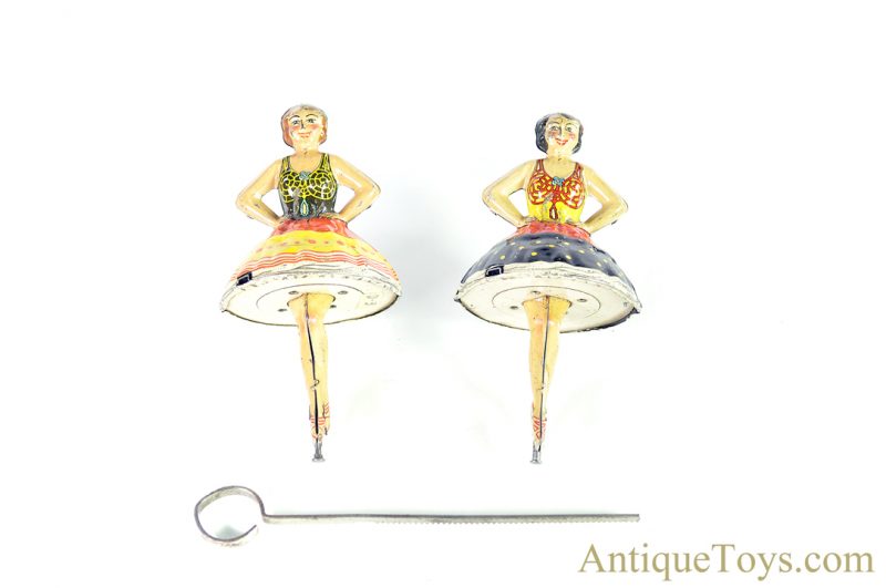 Marx Lithographed Tin Spinning Top “Ballet Dancer” Gyroscopic Ballerina Set <FONT COLOR="ff000 ">*SOLD*</font>