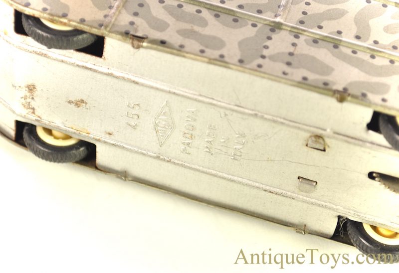 INGAP Industria Nazionale Giocattoli Automatica Padova Tin Lithographed Friction Military Tank #455 Italian Toy for Sale - Image 9