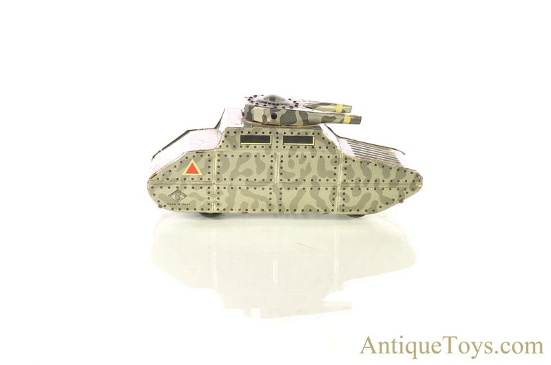 INGAP Industria Nazionale Giocattoli Automatica Padova Tin Lithographed Friction Military Tank #455 Italian Toy for Sale