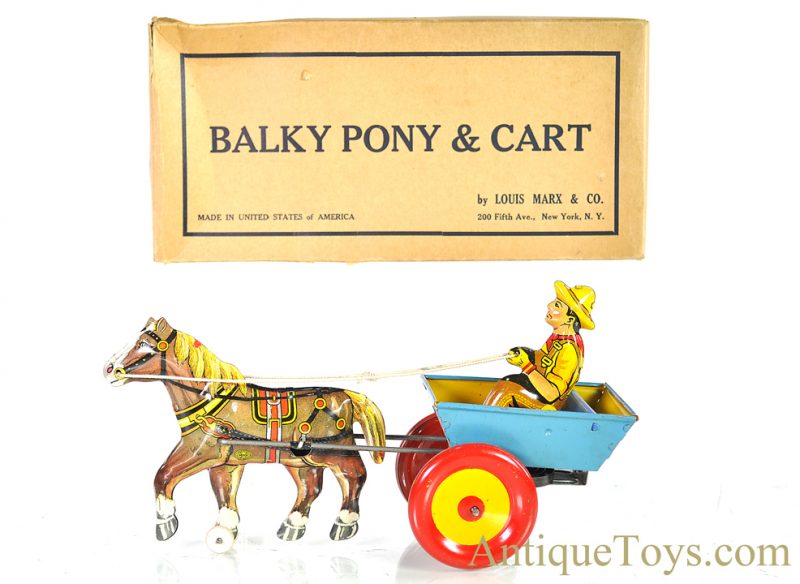 Marx Tin Windup Lithographed "Balky Pony & Cart" with Box <FONT COLOR="ff000 ">*SOLD*</font>
