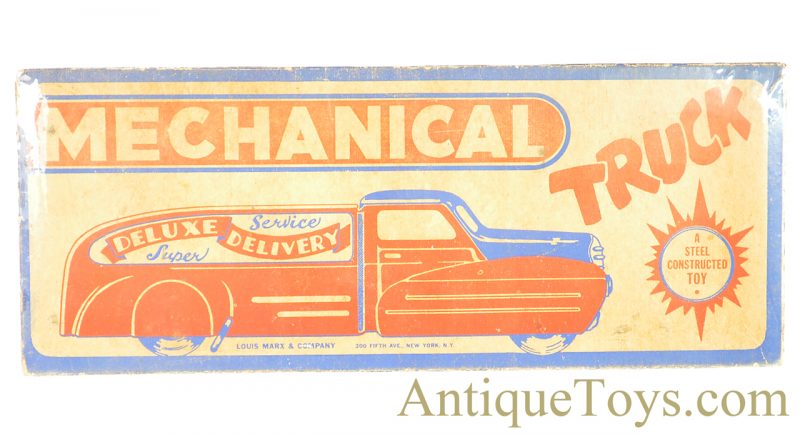 Marx Tin Windup Lithographed Super Deluxe Delivery Service Mechanical Truck with Box <FONT COLOR="ff000 ">*SOLD*</font> - Image 8