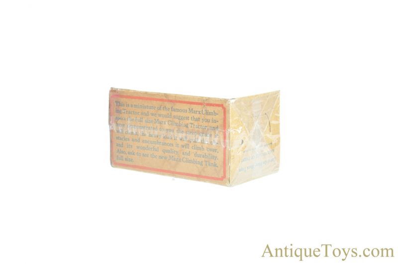 Marx ca. 1950’s Lithographed Tin Clockwork Windup Rubber Tread “Midget Climbing Tractor” with Box <FONT COLOR="ff000 ">*SOLD*</font> - Image 10