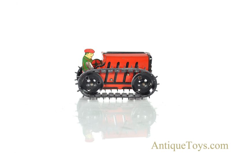 Marx ca. 1950’s Lithographed Tin Clockwork Windup Rubber Tread “Midget Climbing Tractor” with Box <FONT COLOR="ff000 ">*SOLD*</font> - Image 3