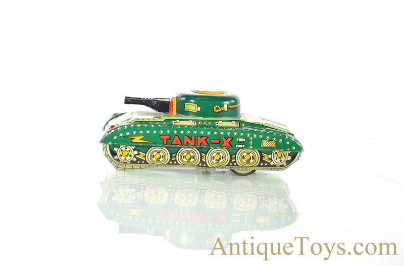 Masudaya Modern Toys (MT) Friction Tin Lithographed “Tank-X” Military Vehicle Japanese Toy with Box <FONT COLOR="ff000 ">*SOLD*</font> - Image 3