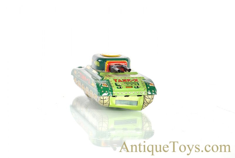 Masudaya Modern Toys (MT) Friction Tin Lithographed “Tank-X” Military Vehicle Japanese Toy with Box <FONT COLOR="ff000 ">*SOLD*</font> - Image 5