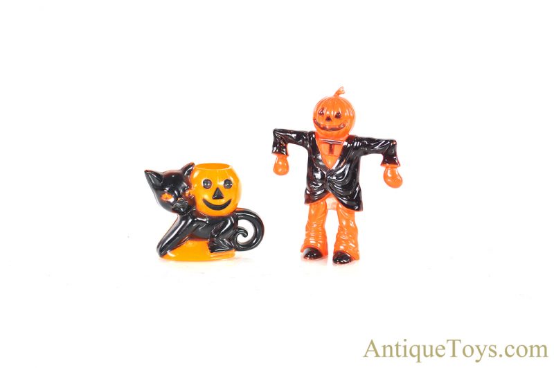 Rosbro Plastics Scarecrow & Cat with Jack O' Lantern Collectibles <FONT COLOR="ff000 ">*SOLD*</font>