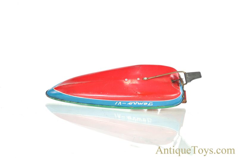 Sankei "Tempo-VI" Windup Tin Lithographed Japanese Toy Speed Boat for Sale - Image 4