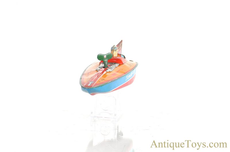 Sankei "Tempo-VI" Windup Tin Lithographed Japanese Toy Speed Boat for Sale - Image 6