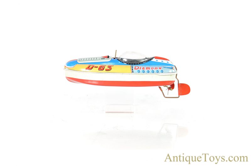 Yonezawa Toys (Y) Tin Lithographed Battery Operated "D-63 Diamond" Speed Boat Japanese Toy Boat <FONT COLOR="ff000 ">*SOLD*</font> - Image 2