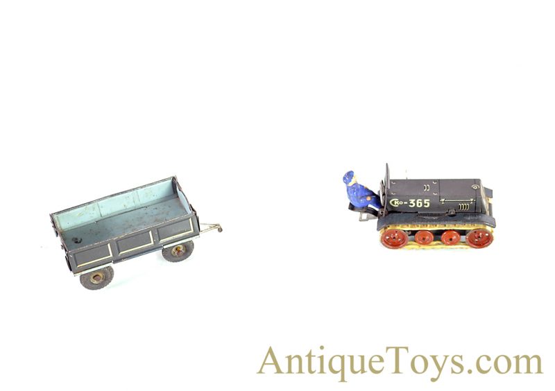 C.K.O Kellerman 365 German Tin Lithographed Windup Crawler Tractor with Wagon <FONT COLOR="ff000 ">*SOLD*</font> - Image 7