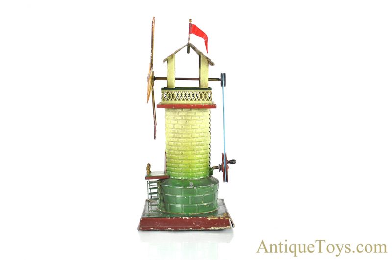 Doll & Co ca. 1930’s Hand Painted & Lithographed Tin Windmill 748/2 from M. Hirschberg Collection German Steam Accessory Toy <FONT COLOR="ff000 ">*SOLD*</font> - Image 4