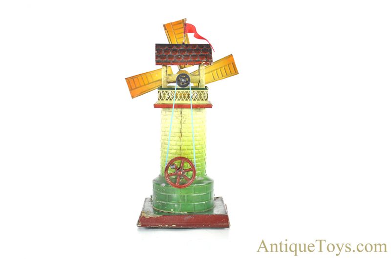 Doll & Co ca. 1930’s Hand Painted & Lithographed Tin Windmill 748/2 from M. Hirschberg Collection German Steam Accessory Toy <FONT COLOR="ff000 ">*SOLD*</font> - Image 3