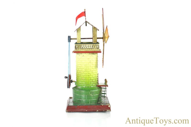 Doll & Co ca. 1930’s Hand Painted & Lithographed Tin Windmill 748/2 from M. Hirschberg Collection German Steam Accessory Toy <FONT COLOR="ff000 ">*SOLD*</font> - Image 5