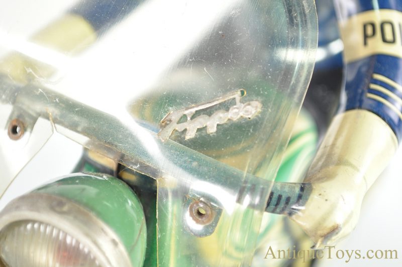 Tippco Toys Company (Tipp & Co., TCO) Tin Lithographed Friction Battery Operated Light Police Motorcycle German Toy <FONT COLOR="ff000 ">*SOLD*</font> - Image 9