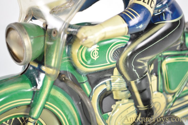Tippco Toys Company (Tipp & Co., TCO) Tin Lithographed Friction Battery Operated Light Police Motorcycle German Toy <FONT COLOR="ff000 ">*SOLD*</font> - Image 10