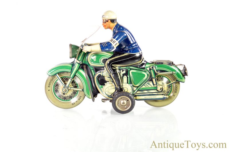 Tippco Toys Company (Tipp & Co., TCO) Tin Lithographed Friction Battery Operated Light Police Motorcycle German Toy <FONT COLOR="ff000 ">*SOLD*</font> - Image 2