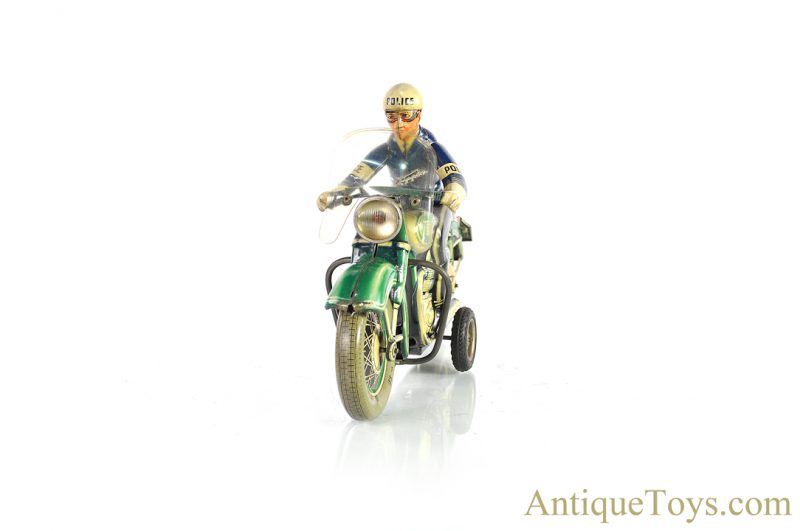 Tippco Toys Company (Tipp & Co., TCO) Tin Lithographed Friction Battery Operated Light Police Motorcycle German Toy <FONT COLOR="ff000 ">*SOLD*</font> - Image 5