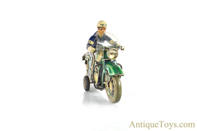 Tippco Toys Company (Tipp & Co., TCO) Tin Lithographed Friction Battery Operated Light Police Motorcycle German Toy <FONT COLOR="ff000 ">*SOLD*</font> - Image 4