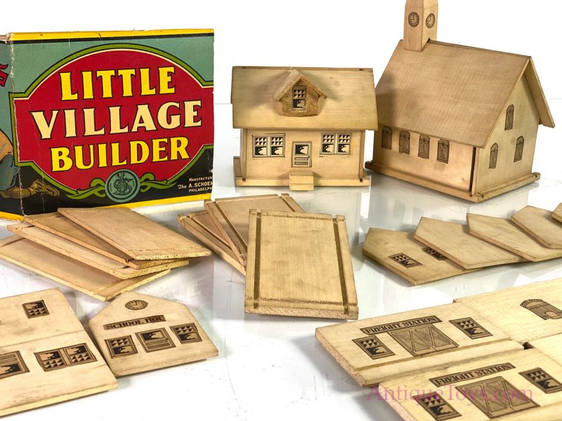 Schoenhut Little Village Builder Set Wood Toy Village Building Set for Sale - Image 4