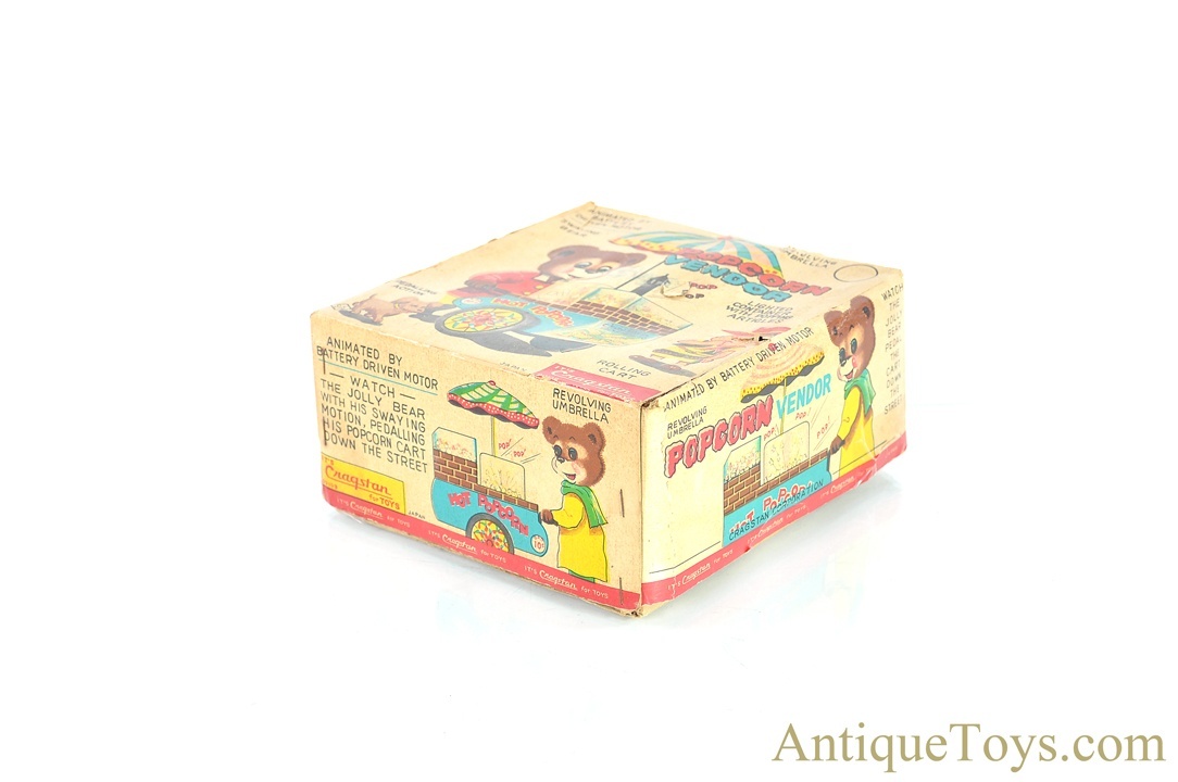 Cragstan's Battery Operated Tin Lithographed “Popcorn Vendor