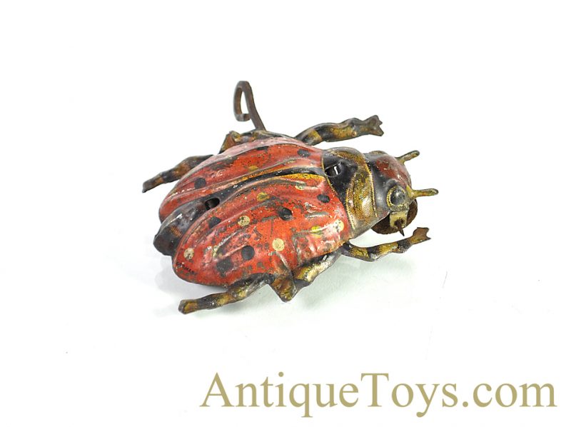 Circa 1895-1900 S.G. Gunthermann Like Tin Lithographed & Hand Painted Windup Ladybug German Toy <FONT COLOR="ff000 ">*SOLD*</font>