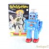 HaHa Toy Tin Lithographed Battery Operated “Smoking Spaceman” TR2011 Blue Edition Chinese Toy Robot <FONT COLOR="ff000 ">*SOLD*</font>