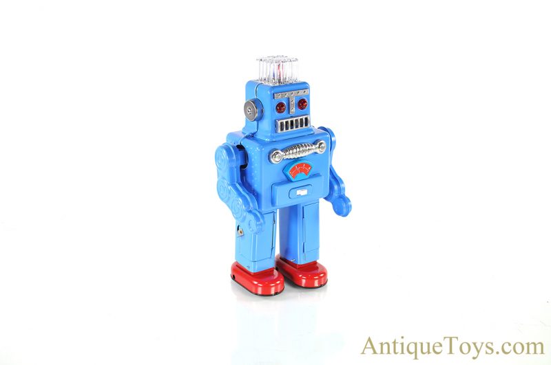 HaHa Toy Tin Lithographed Battery Operated “Smoking Spaceman” TR2011 Blue Edition Chinese Toy Robot <FONT COLOR="ff000 ">*SOLD*</font> - Image 3