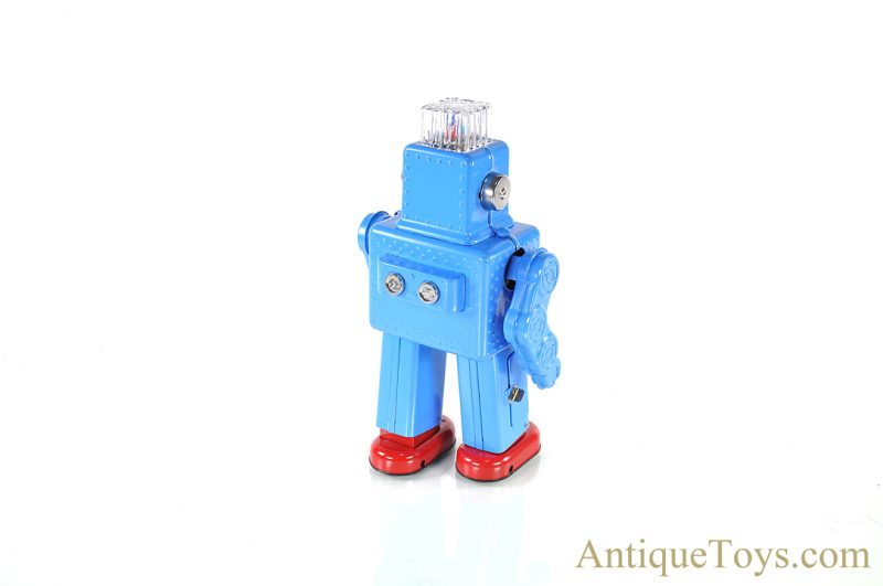 HaHa Toy Tin Lithographed Battery Operated “Smoking Spaceman” TR2011 Blue Edition Chinese Toy Robot <FONT COLOR="ff000 ">*SOLD*</font> - Image 5