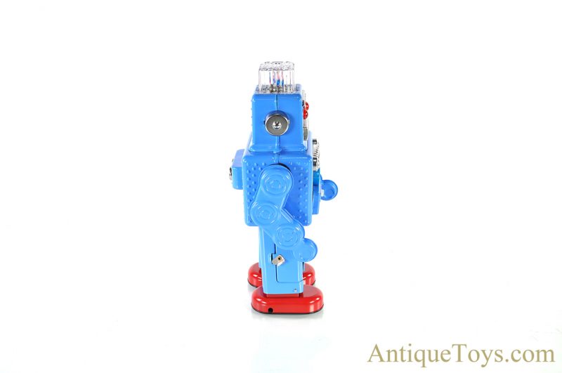 HaHa Toy Tin Lithographed Battery Operated “Smoking Spaceman” TR2011 Blue Edition Chinese Toy Robot <FONT COLOR="ff000 ">*SOLD*</font> - Image 6