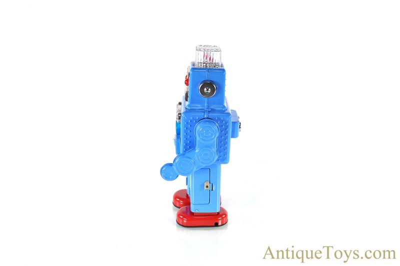 HaHa Toy Tin Lithographed Battery Operated “Smoking Spaceman” TR2011 Blue Edition Chinese Toy Robot <FONT COLOR="ff000 ">*SOLD*</font> - Image 7