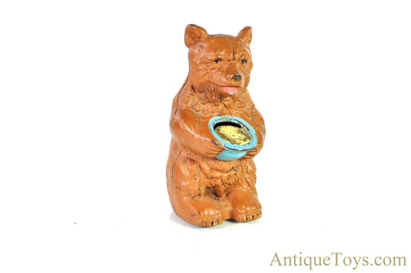 Hubley Cast Iron Bear with Honey Pot Penny Coin Still Bank or Door Stop <FONT COLOR="ff000 ">*SOLD*</font> - Image 2