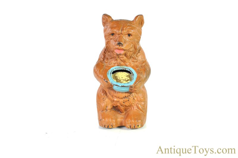 Hubley Cast Iron Bear with Honey Pot Penny Coin Still Bank or Door Stop <FONT COLOR="ff000 ">*SOLD*</font> - Image 3