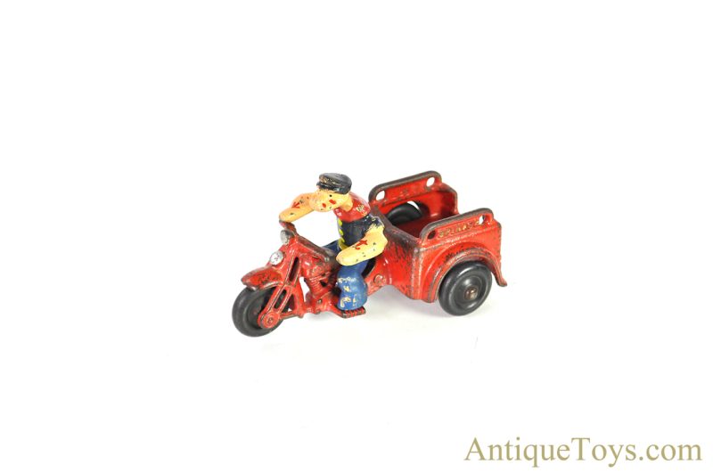 Hubley ca. 1930's Cast Iron Popeye the Sailor Spinach Motorcycle <FONT COLOR="ff000 ">*SOLD*</font>